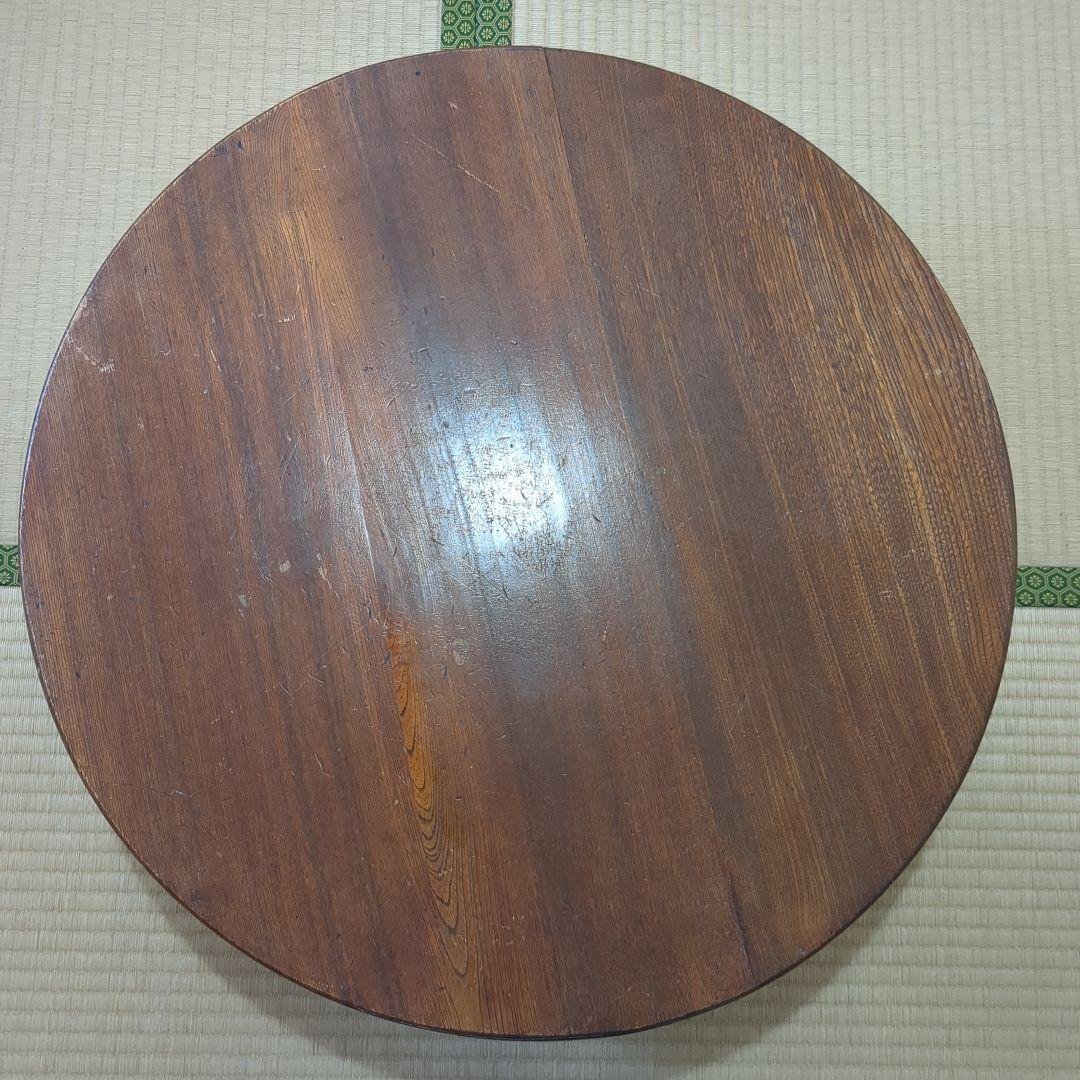 昭和レトロ ちゃぶ台 木製 円形座卓 約64cm