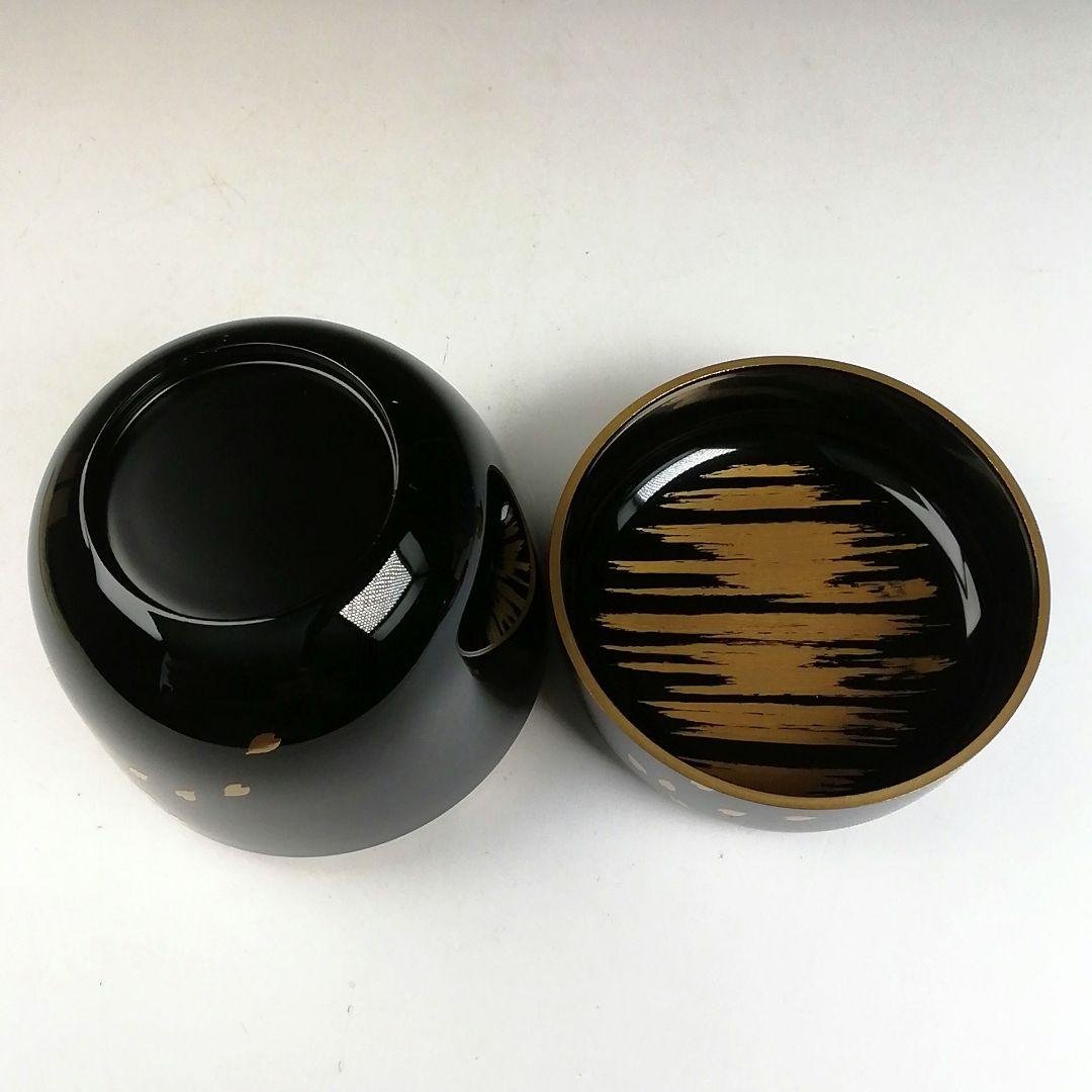 Ｔ８３４　棗　『花吹雪蒔絵』『中棗』『竹内幸斎 作』　共箱　茶道具