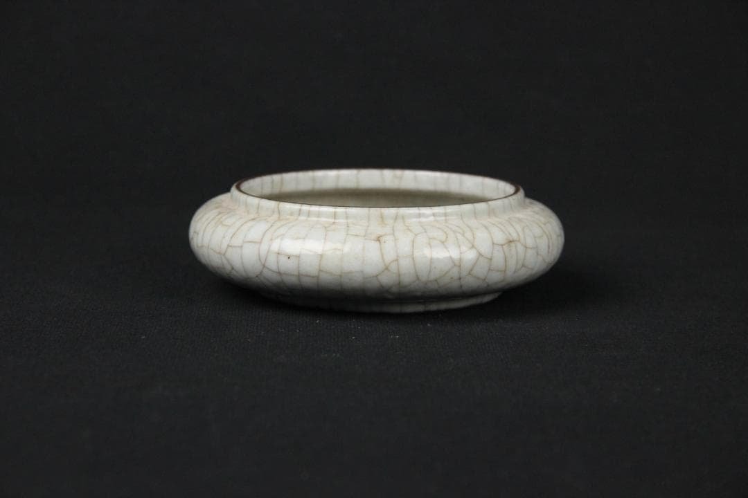 中国古美術 唐物　時代物 清朝期 哥釉 水盂 文房具 陶磁器 NX23-2