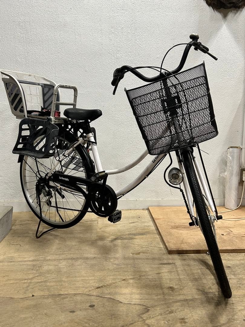 ママチャリ SHIMANO 変速 チャイルドシート 前カゴ付き 26インチ